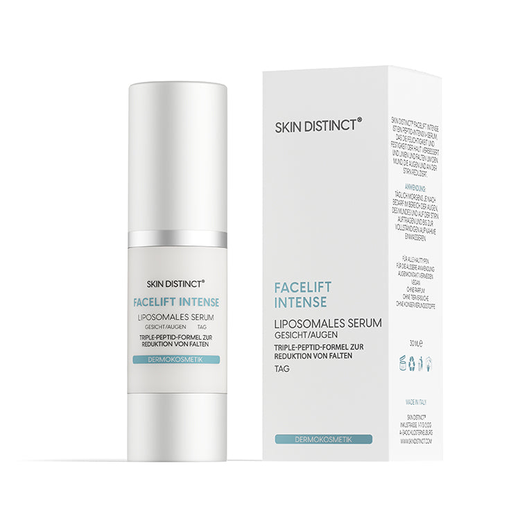 SKIN DISTINCT Facelift Intense Straffendes Peptid Serum für das Gesicht, das Falten sichtbar reduziert und das Erscheinungsbild verjüngt. ✓ Anti-Aging Effekt ✓ vegan ✓ für alle Hauttypen